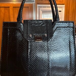 Authentic Jimmy Choo Black Textured Women's Handle Bag Stunning  excellent Black